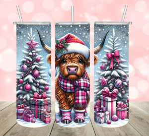 Christmas Cow 20oz Skinny Tumbler; *Free Shipping*