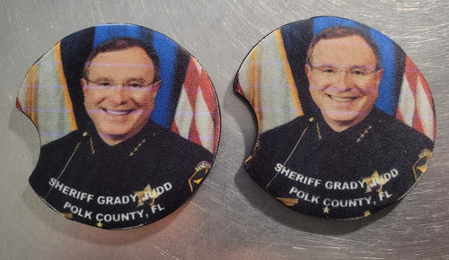 SHERIFF GRADY JUDD CAR COASTERS  **FREE SHIPPING**