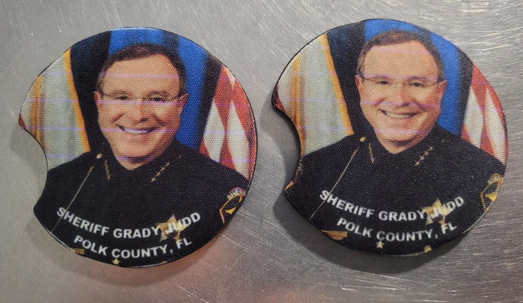 SHERIFF GRADY JUDD CAR COASTERS  **FREE SHIPPING**