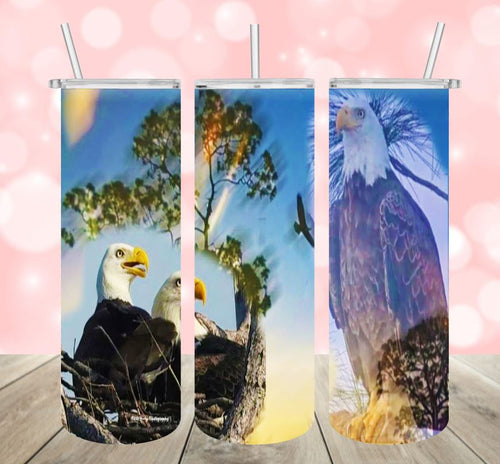 SWFL Bald Eagles, In Memory of Harriet looking over M15 & F23 Tumbler *Free Shipping*