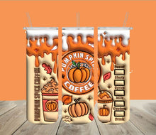 Pumpkin & Spice 20oz Skinny Tumbler W/2 Car Coasters Free Shipping