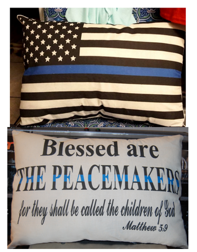 Police Thin Blue Line Couch Pillows